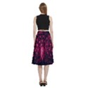 Peacock Pink Black Feather Abstract A-Line Full Circle Midi Skirt With Pocket View4