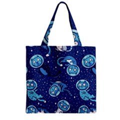 Cat Spacesuit Space Suit Astronaut Pattern Zipper Grocery Tote Bag by Wav3s