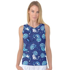 Cat Spacesuit Space Suit Astronaut Pattern Women s Basketball Tank Top by Wav3s