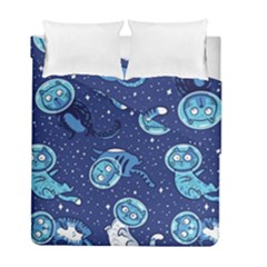 Cat Spacesuit Space Suit Astronaut Pattern Duvet Cover Double Side (full/ Double Size) by Wav3s