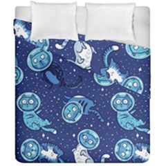 Cat Spacesuit Space Suit Astronaut Pattern Duvet Cover Double Side (california King Size) by Wav3s