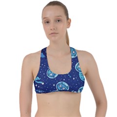 Cat Spacesuit Space Suit Astronaut Pattern Criss Cross Racerback Sports Bra by Wav3s