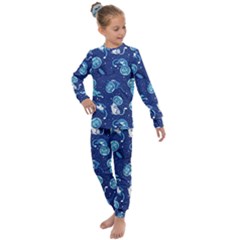 Cat Spacesuit Space Suit Astronaut Pattern Kids  Long Sleeve Set  by Wav3s