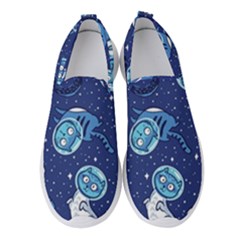 Cat Spacesuit Space Suit Astronaut Pattern Women s Slip On Sneakers by Wav3s