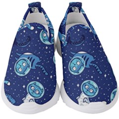 Cat Spacesuit Space Suit Astronaut Pattern Kids  Slip On Sneakers by Wav3s