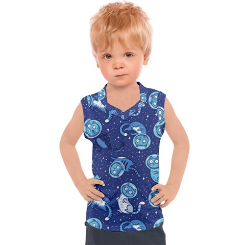 Cat Spacesuit Space Suit Astronaut Pattern Kids  Sport Tank Top by Wav3s