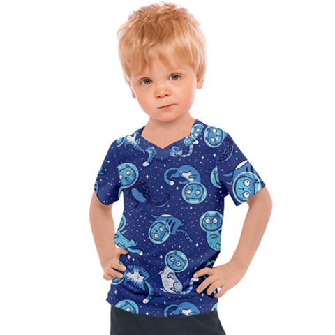 Cat Spacesuit Space Suit Astronaut Pattern Kids  Sports Tee by Wav3s