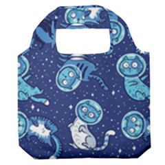 Cat Spacesuit Space Suit Astronaut Pattern Premium Foldable Grocery Recycle Bag by Wav3s