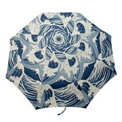 Japanese Wave Pattern Folding Umbrellas by Wav3s