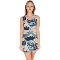 Japanese Wave Pattern Bodycon Dress by Wav3s