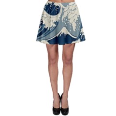 Japanese Wave Pattern Skater Skirt by Wav3s