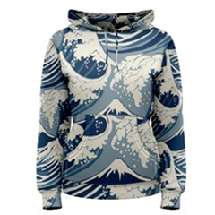 Japanese Wave Pattern Women s Pullover Hoodie by Wav3s