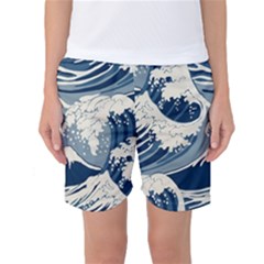 Japanese Wave Pattern Women s Basketball Shorts by Wav3s