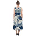 Japanese Wave Pattern Midi Tie-Back Chiffon Dress View2