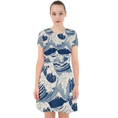 Japanese Wave Pattern Adorable In Chiffon Dress by Wav3s