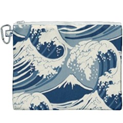 Japanese Wave Pattern Canvas Cosmetic Bag (xxxl) by Wav3s