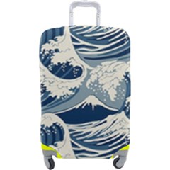 Japanese Wave Pattern Luggage Cover (large) by Wav3s