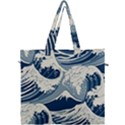 Japanese Wave Pattern Canvas Travel Bag View1