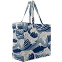 Japanese Wave Pattern Canvas Travel Bag View3