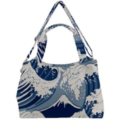 Japanese Wave Pattern Double Compartment Shoulder Bag by Wav3s