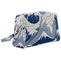 Japanese Wave Pattern Wristlet Pouch Bag (large) by Wav3s