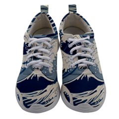 Japanese Wave Pattern Women Athletic Shoes by Wav3s