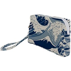 Japanese Wave Pattern Wristlet Pouch Bag (small) by Wav3s