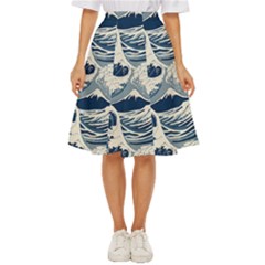 Japanese Wave Pattern Classic Short Skirt by Wav3s