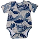 Japanese Wave Pattern Baby Short Sleeve Bodysuit View1