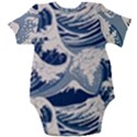 Japanese Wave Pattern Baby Short Sleeve Bodysuit View2