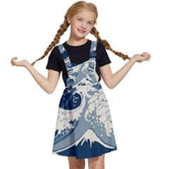 Japanese Wave Pattern Kids  Apron Dress by Wav3s