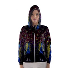 Peacock Feathers Women s Hooded Windbreaker by Wav3s