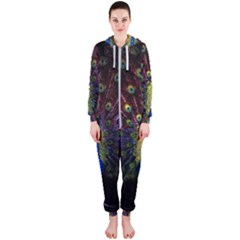 Peacock Feathers Hooded Jumpsuit (ladies) by Wav3s