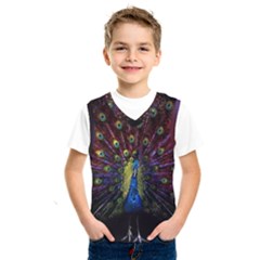 Peacock Feathers Kids  Basketball Tank Top by Wav3s