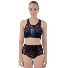 Peacock Feathers Racer Back Bikini Set by Wav3s