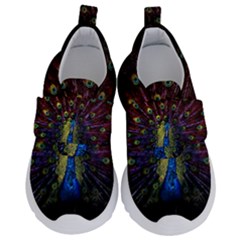 Peacock Feathers Kids  Velcro No Lace Shoes