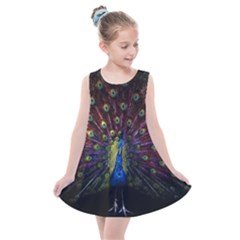 Peacock Feathers Kids  Summer Dress by Wav3s