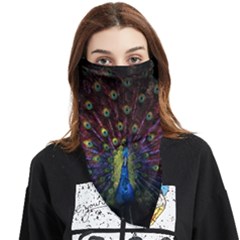 Peacock Feathers Face Covering Bandana (triangle) by Wav3s