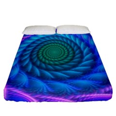 Peacock Feather Fractal Fitted Sheet (queen Size) by Wav3s