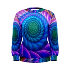 Peacock Feather Fractal Women s Sweatshirt by Wav3s