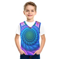 Peacock Feather Fractal Kids  Basketball Tank Top by Wav3s