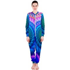 Peacock Feather Fractal Onepiece Jumpsuit (ladies)