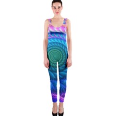 Peacock Feather Fractal One Piece Catsuit by Wav3s