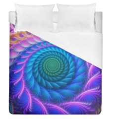 Peacock Feather Fractal Duvet Cover (queen Size) by Wav3s