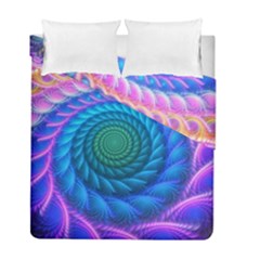 Peacock Feather Fractal Duvet Cover Double Side (full/ Double Size) by Wav3s