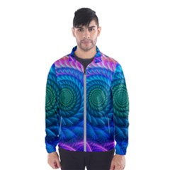 Peacock Feather Fractal Men s Windbreaker