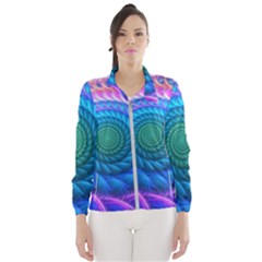 Peacock Feather Fractal Women s Windbreaker