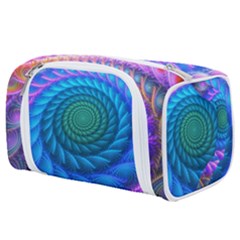 Peacock Feather Fractal Toiletries Pouch