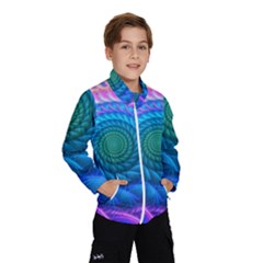 Peacock Feather Fractal Kids  Windbreaker