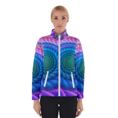 Peacock Feather Fractal Women s Bomber Jacket